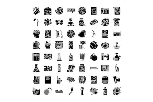 Black Silhouette Icons Set Illustrating: A Foundational Visual Language for Modern Design
