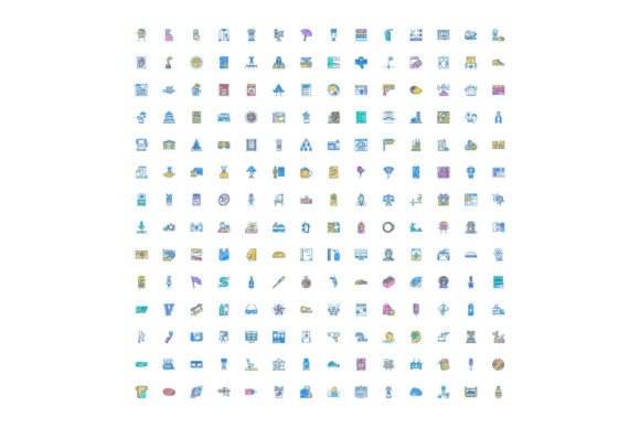 Collection of Diverse Colorful Vector Ic