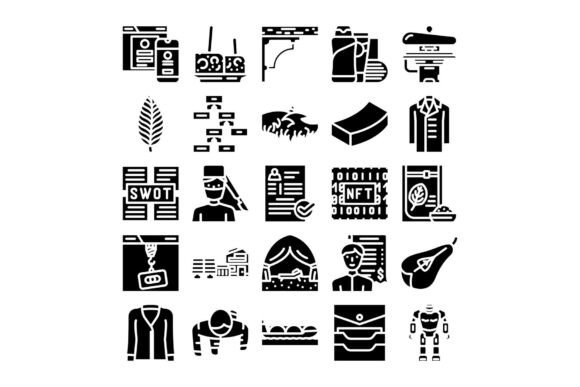 Collection of Glyph Icons for Varied Con