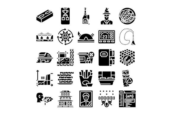 Diverse Collection of Glyphs Illustratin