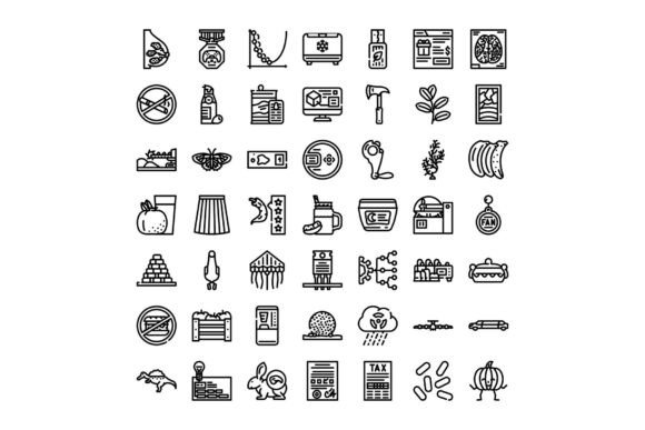 Diverse Collection of Minimalist Black Icons