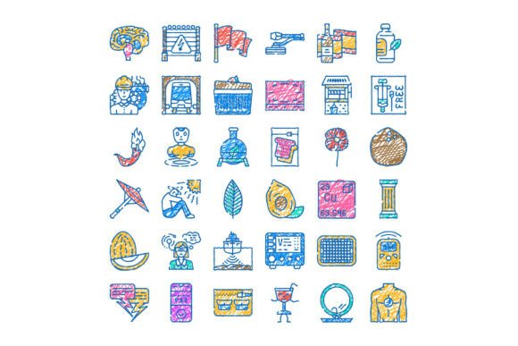 Diverse Doodle Icons Collection for Info