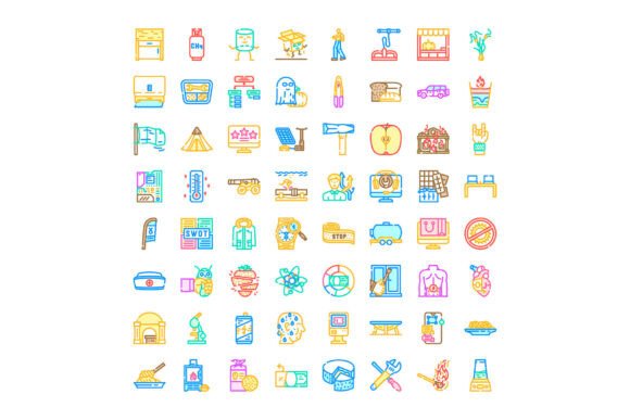 Diverse Linear Color Icon Set for Busine