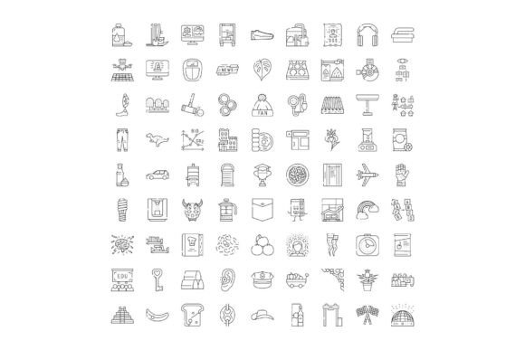 Diverse Set of Line Art Icons Bundle