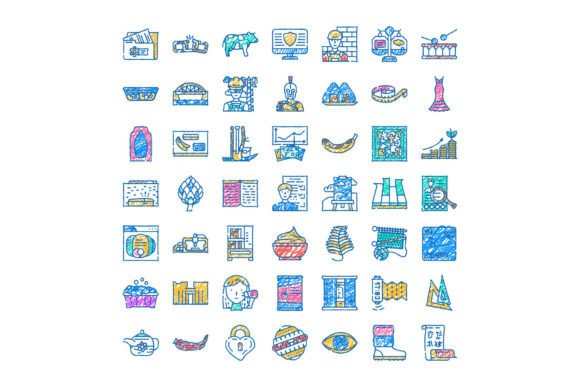 Doodle Icons and Symbols Set for Design