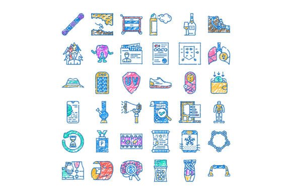 Doodle-Style Line Art Icons: A Versatile Visual Language for Health, Lifestyle & Modern Design