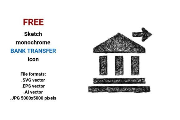FREE Sketch Bank Transfer Icon: Simple, Scalable & Ready for Real Work